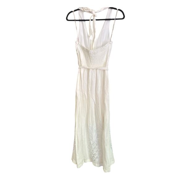 Tommy Bahama Pineapple Embroidered Halter Linen Midi Dress Sz 4, White | NEW$188 - Picture 4 of 6